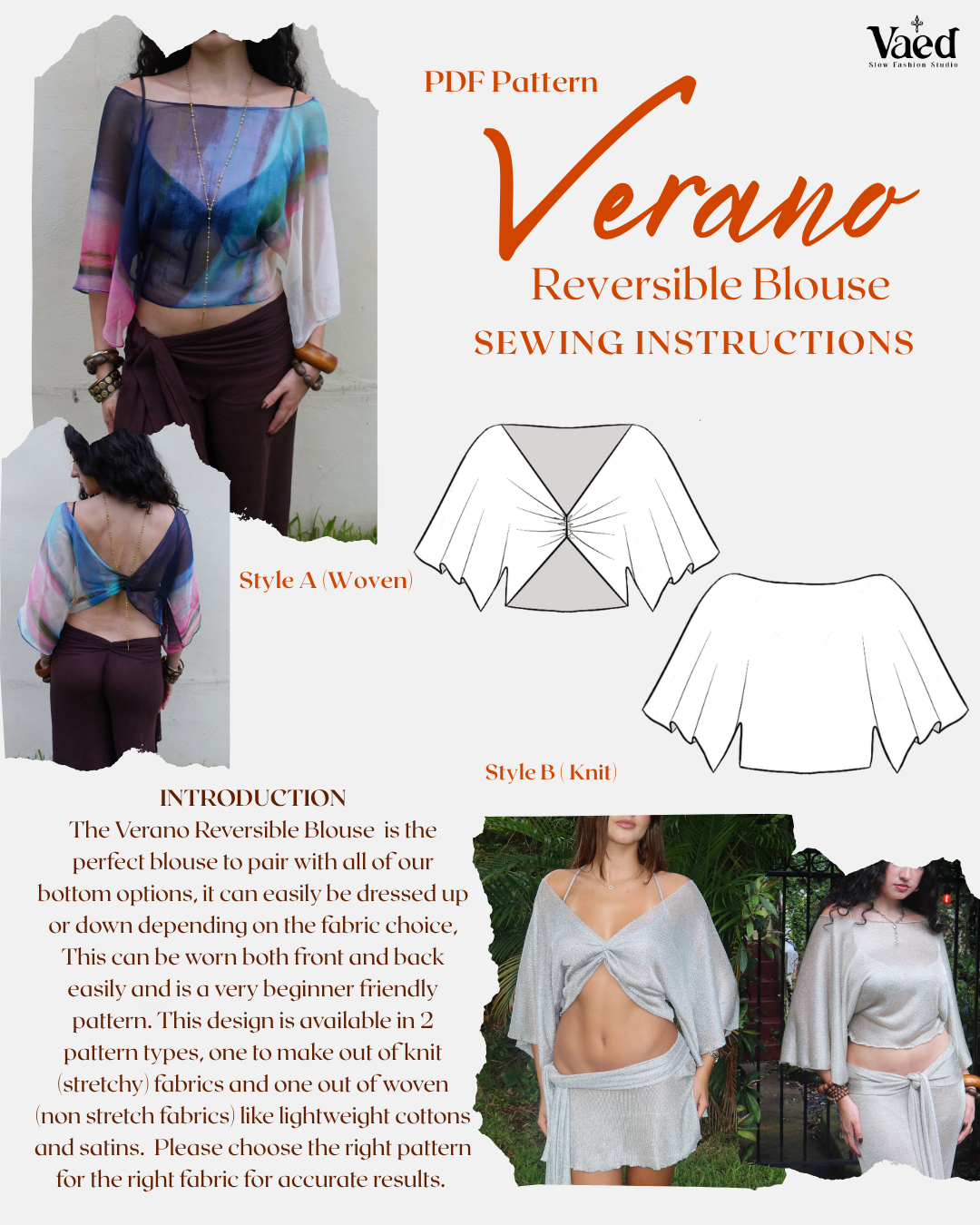 Verano Blouse Sewing Pattern