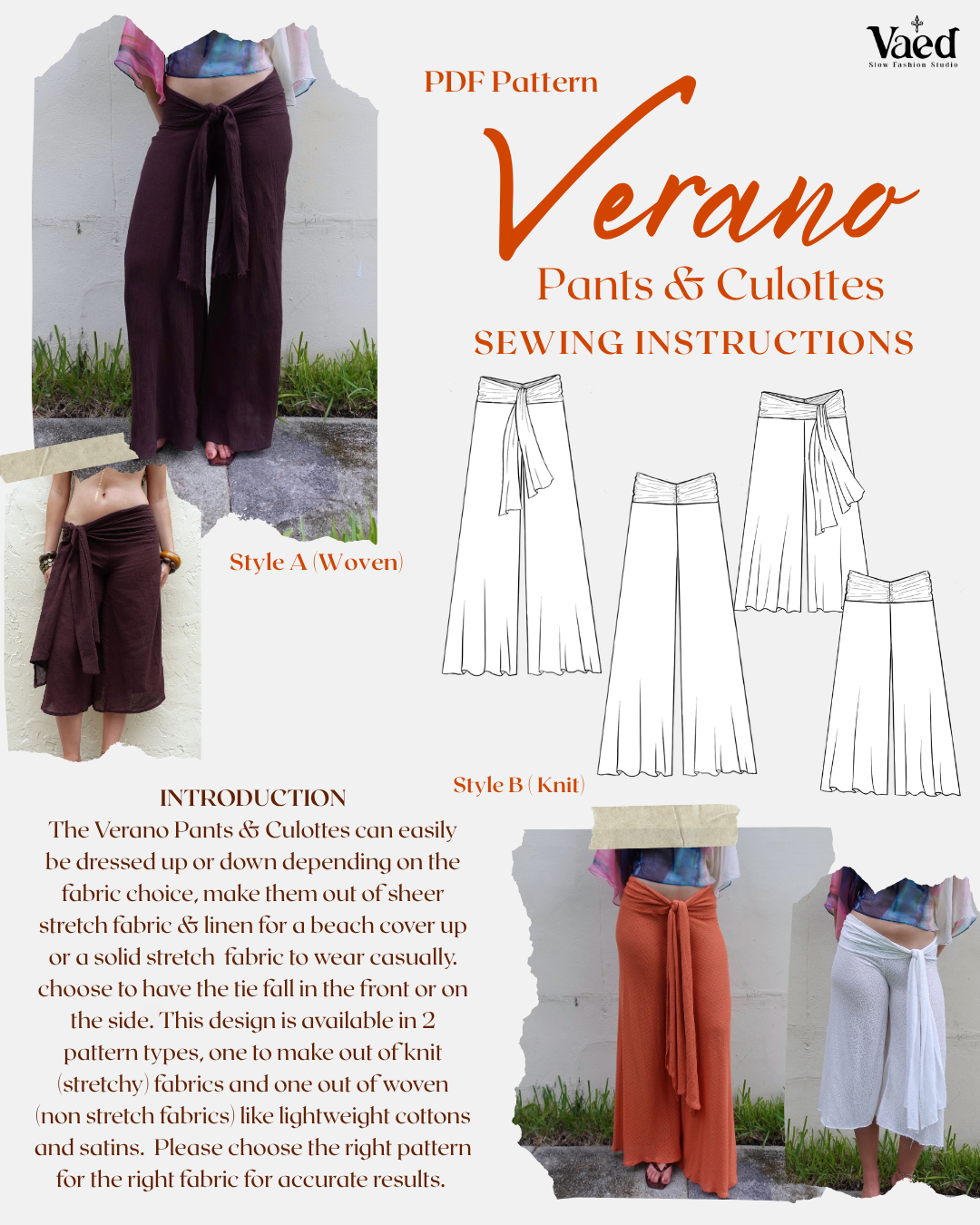 Verano Pants Sewing Pattern