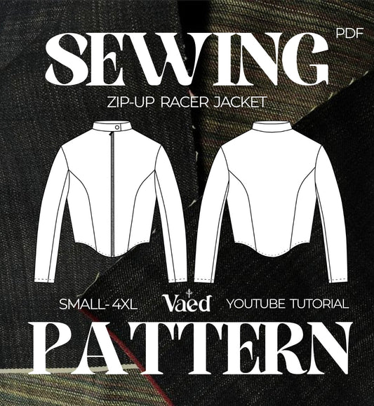 Zip Up Racer Jacket PDF Sewing Pattern