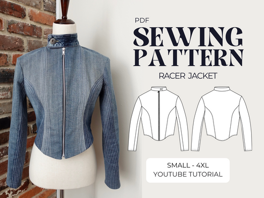 Racer Jacket Sewing Pattern | Beginner | Small- 4XL