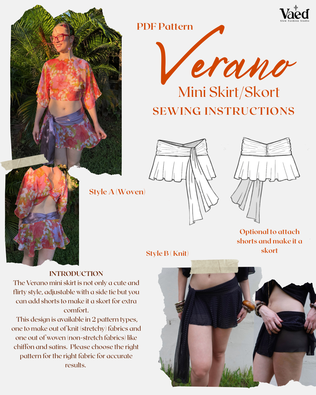 Verano Mini Skirt Sewing Pattern