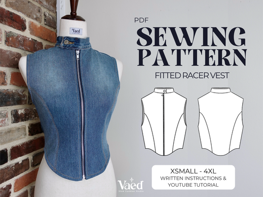 Racer Vest Sewing Pattern | Beginner | Small-4XL