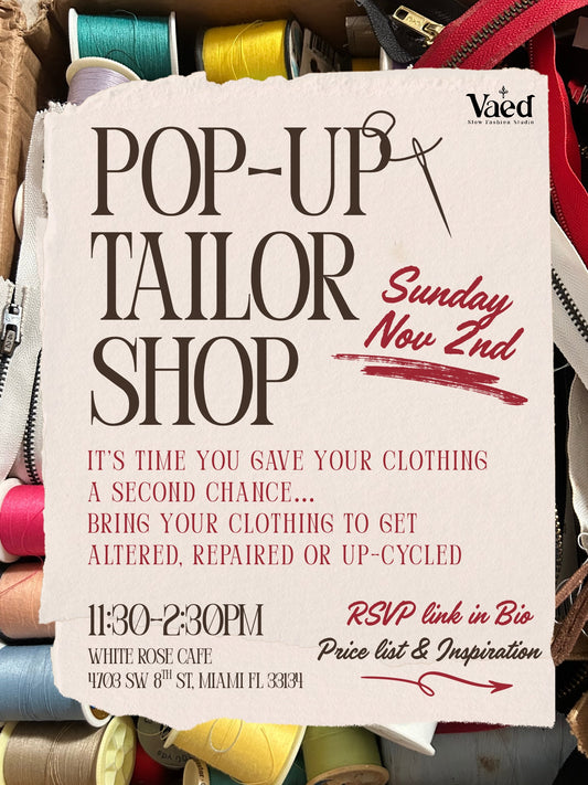 POP-UP TAILOR SHOP FREE RSVP NOV 2nd