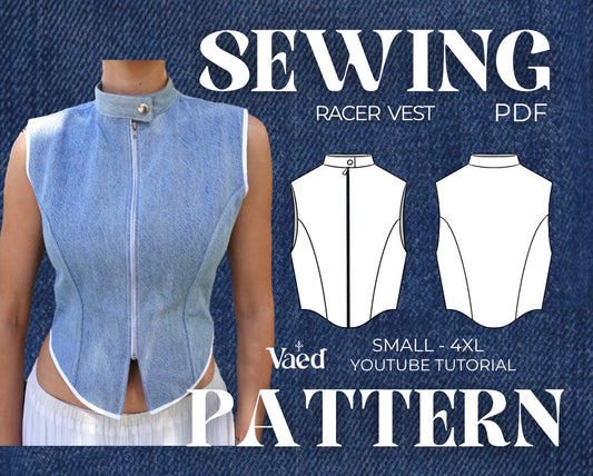 Racer Vest Sewing Pattern | Beginner | Small-4XL