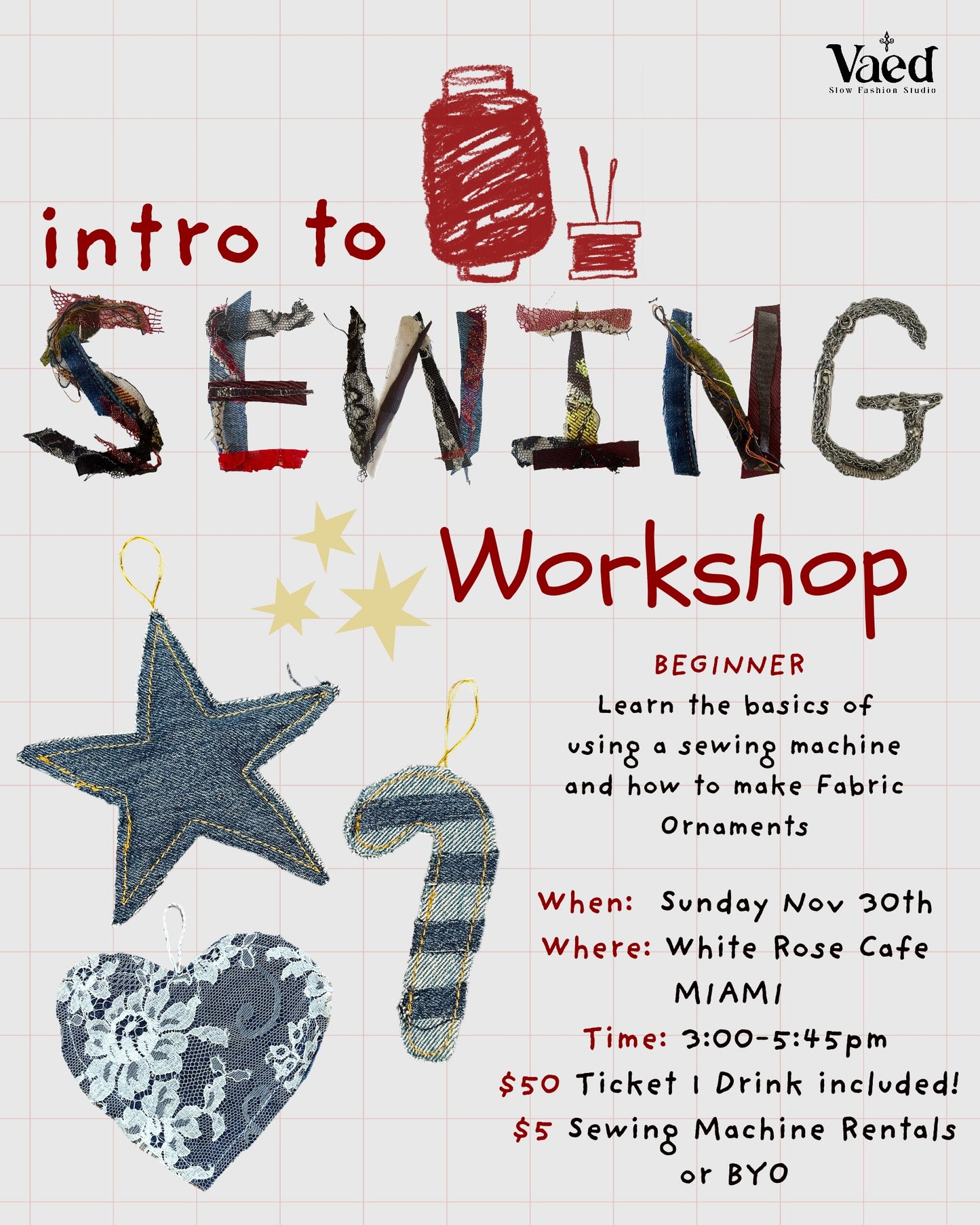 Intro to Sewing Workshop NOV 30th
